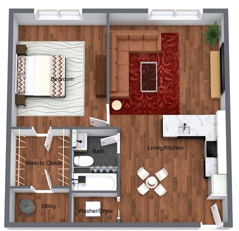 1 Bedroom Standard - 3D